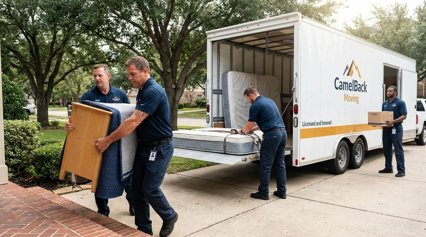 Crew loading residential truck for cross-state move from Bronx, NY